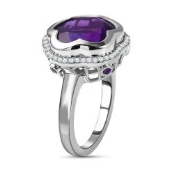 GP Kollektion - Lusaka Amethyst, Kanchanaburi Blauer Saphir Ring, 925 Silber Platiniert (Größe 17.00) Ca. 7.16 Ct 13 GP Kollektion - Lusaka Amethyst, Kanchanaburi Blauer Saphir Ring, 925 Silber Platiniert (Größe 17.00) Ca. 7.16 Ct -Schmuck Shoplc 7324139 4