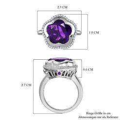 GP Kollektion - Lusaka Amethyst, Kanchanaburi Blauer Saphir Ring, 925 Silber Platiniert (Größe 17.00) Ca. 7.16 Ct 15 GP Kollektion - Lusaka Amethyst, Kanchanaburi Blauer Saphir Ring, 925 Silber Platiniert (Größe 17.00) Ca. 7.16 Ct -Schmuck Shoplc 7324139 6