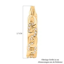 Weiße Kristall Creolen, Edelstahl, Goldfarben -Schmuck Shoplc 7325063 4