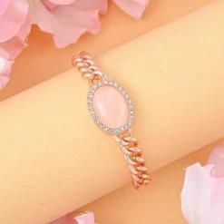 Rosenquarz, Weißer Kristall Armband Ca. 19 Cm Reiner Edelstahl, Ca. 10.01 Ct -Schmuck Shoplc 7325155 1