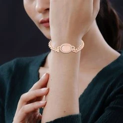 Rosenquarz, Weißer Kristall Armband Ca. 19 Cm Reiner Edelstahl, Ca. 10.01 Ct -Schmuck Shoplc 7325155 2