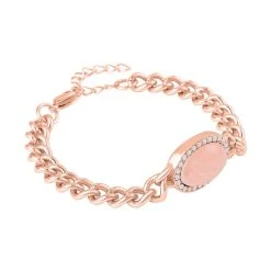 Rosenquarz, Weißer Kristall Armband Ca. 19 Cm Reiner Edelstahl, Ca. 10.01 Ct -Schmuck Shoplc 7325155 3