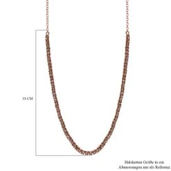 Natürliche Champagner Diamant Halskette, Ca. 45 Cm, 925 Silber Roségold Vermeil, Ca. 4.00 Ct -Schmuck Shoplc 7325959 5