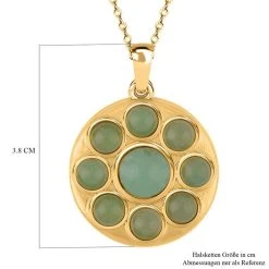 Grüner Aventurin Halskette Ca. 50 Cm Edelstahlca. 5.00 Ct, Goldfarben -Schmuck Shoplc 7326530 5
