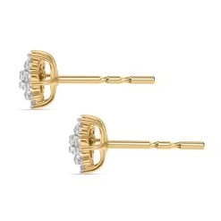 Weiße Diamant Ohrstecker, 925 Silber Gelbgold Vermeil Ca. 0.25 Ct -Schmuck Shoplc 7326736 1
