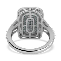 Blauer Diamant Und Weißer Diamant Ring, 925 Silber Platiniert (Größe 16.00) Ca. 1.00 Ct 12 Blauer Diamant Und Weißer Diamant Ring, 925 Silber Platiniert (Größe 16.00) Ca. 1.00 Ct -Schmuck Shoplc 7327387 4