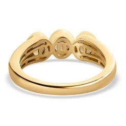 Natürlicher Goldener Tansanit, Weißer Zirkon Ring, 925 Silber Vergoldet (Größe 19.00) Ca. 1.12 Ct -Schmuck Shoplc 7327573 5