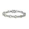 Prasiolith, Weißes Zirkon Armband, Ca. 19 Cm, 925 Silber Platiniert Ca. 20.99 Ct -Schmuck Shoplc 7327924