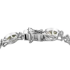 Prasiolith, Weißes Zirkon Armband, Ca. 19 Cm, 925 Silber Platiniert Ca. 20.99 Ct 10 Prasiolith, Weißes Zirkon Armband, Ca. 19 Cm, 925 Silber Platiniert Ca. 20.99 Ct -Schmuck Shoplc 7327924 3