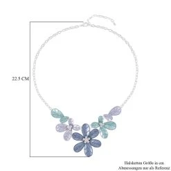 Schmetterling Weißer Kristall Halskette 50 Cm, Blaufarben -Schmuck Shoplc 7328384 5