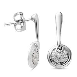 88 Facetten Moissanit Ohrringe 925 Silber Platiniert Ca. 0,12 Ct -Schmuck Shoplc 7329330 3