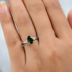 Natürlicher Chromdiopsid Und Zirkon Ring 925 Silber Platiniert (Größe 16.00) Ca. 1,40 Ct 11 Natürlicher Chromdiopsid Und Zirkon Ring 925 Silber Platiniert (Größe 16.00) Ca. 1,40 Ct -Schmuck Shoplc 7330162 2