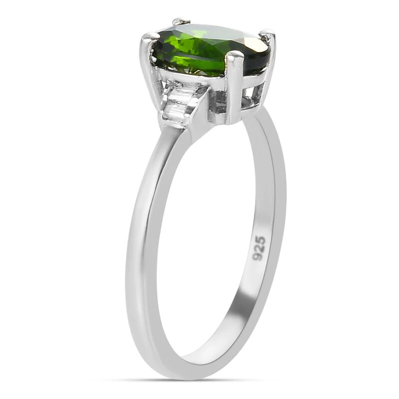 Natürlicher Chromdiopsid Und Zirkon Ring 925 Silber Platiniert (Größe 16.00) Ca. 1,40 Ct 7 Natürlicher Chromdiopsid Und Zirkon Ring 925 Silber Platiniert (Größe 16.00) Ca. 1,40 Ct – Bild 5