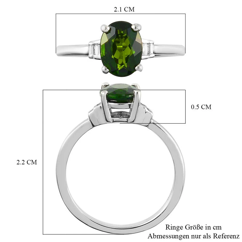 Natürlicher Chromdiopsid Und Zirkon Ring 925 Silber Platiniert (Größe 16.00) Ca. 1,40 Ct 9 Natürlicher Chromdiopsid Und Zirkon Ring 925 Silber Platiniert (Größe 16.00) Ca. 1,40 Ct – Bild 7