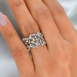 Blatt Ring 925 Silber Platiniert (Größe 16.00) 11 Blatt Ring 925 Silber Platiniert (Größe 16.00) -Schmuck Shoplc 7330206 2