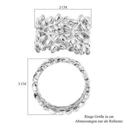 Blatt Ring 925 Silber Platiniert (Größe 16.00) 15 Blatt Ring 925 Silber Platiniert (Größe 16.00) -Schmuck Shoplc 7330206 6