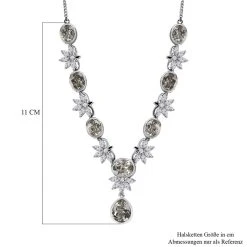 Prasiolith Collier, Ca. 45 Cm, 925 Silber Platiniert Ca. 24,57 Ct -Schmuck Shoplc 7336853 5