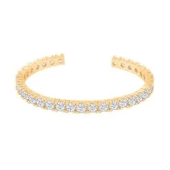 Weißer Zirkonia Armreif, Ca. 16.5-19.0 Cm, Ca. 10.00 Ct