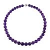 AAA Afrikanischer Amethyst Halskette (11-15 Mm) Ca. 50 Cm 925 Silber Rhodiniert Ca. 466.50 Ct