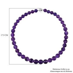 AAA Afrikanischer Amethyst Halskette (11-15 Mm) Ca. 50 Cm 925 Silber Rhodiniert Ca. 466.50 Ct -Schmuck Shoplc 7337601 4