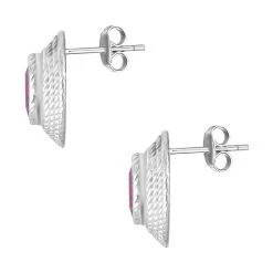 Roter Zirkonia Ohrringe, Reiner Edelstahl, Ca. 7.50 Ct -Schmuck Shoplc 7340133 4