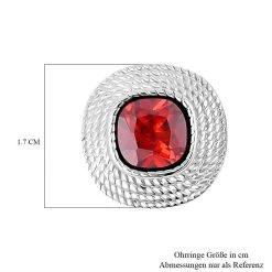Roter Zirkonia Ohrringe, Reiner Edelstahl, Ca. 7.50 Ct -Schmuck Shoplc 7340133 5