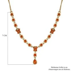 Salamanca Feueropal Halskette, Ca. 45 Cm, 925 Silber Vergoldet, Ca. 2.22 Ct -Schmuck Shoplc 7340359 5