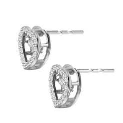 Weiße Zirkonia Ohrringe In Herzform, 925 Silber Rhodiniert, Ca. 1,50 Ct -Schmuck Shoplc 7341776 3