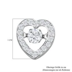 Weiße Zirkonia Ohrringe In Herzform, 925 Silber Rhodiniert, Ca. 1,50 Ct -Schmuck Shoplc 7341776 4