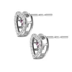 Rosa Und Weiße Zirkonia Ohrringe In Herzform, 925 Silber Rhodiniert, Ca. 1.50 Ct -Schmuck Shoplc 7341778 3