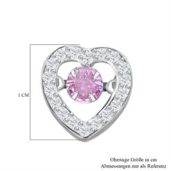 Rosa Und Weiße Zirkonia Ohrringe In Herzform, 925 Silber Rhodiniert, Ca. 1.50 Ct -Schmuck Shoplc 7341778 4