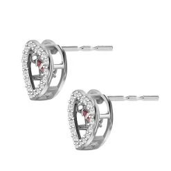Rote Und Weiße Zirkonia Ohrringe In Herzform, 925 Silber Rhodiniert, Ca. 1.50 Ct 10 Rote Und Weiße Zirkonia Ohrringe In Herzform, 925 Silber Rhodiniert, Ca. 1.50 Ct -Schmuck Shoplc 7341786 3