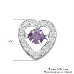Lila Und Weiße Zirkonia Ohrringe In Herzform, 925 Silber Rhodiniert, Ca. 1.50 Ct -Schmuck Shoplc 7341796 4