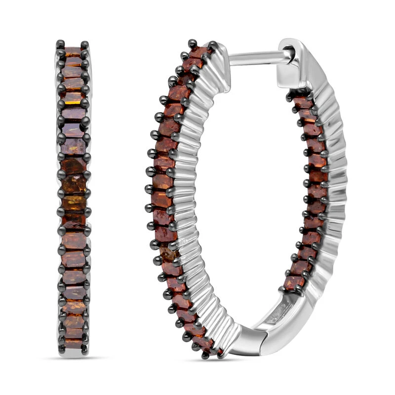 Roter Diamant Ohrringe 925 Silber Platiniert Ca. 0.50 Ct 6 Roter Diamant Ohrringe 925 Silber Platiniert Ca. 0.50 Ct – Bild 4