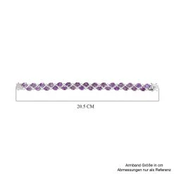 Rose De France Amethyst, Weißer Zirkon Armband Ca. 20 Cm 925 Silber Platiniert Ca. 35.93 Ct -Schmuck Shoplc 7362780 4