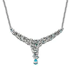 Paraiba-Apatit Collier, Ca. 45 Cm, 925 Silber Platiniert Ca. 7.46 Ct -Schmuck Shoplc 7365874 4