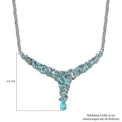 Paraiba-Apatit Collier, Ca. 45 Cm, 925 Silber Platiniert Ca. 7.46 Ct -Schmuck Shoplc 7365874 6