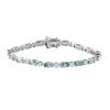 Kambodschanisches, Blaues Und Weißes Zirkon Armband, Ca. 19 Cm, 925 Silber Platiniert Ca. 12.69 Ct -Schmuck Shoplc 7372756