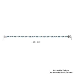 Kambodschanisches, Blaues Und Weißes Zirkon Armband, Ca. 20 Cm, 925 Silber Platiniert Ca. 13,41 Ct -Schmuck Shoplc 7372758 4