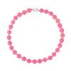 Gefärbte Rosa Jade Halskette, (13-15mm), Ca. 50 Cm, 925 Silber, Ca. 684.00 Ct -Schmuck Shoplc 7378377