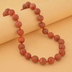 Gefärbte Rote Jade Halskette, (13-15mm), Ca. 50 Cm, 925 Silber, Ca. 684.00 Ct -Schmuck Shoplc 7378385 1