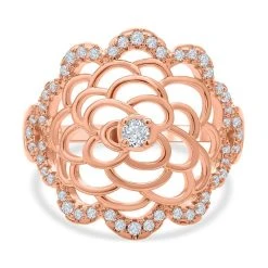 Weißer Zirkonia Ring, (Größe 21.00) Ca.0roséfarben 1.00 Ct