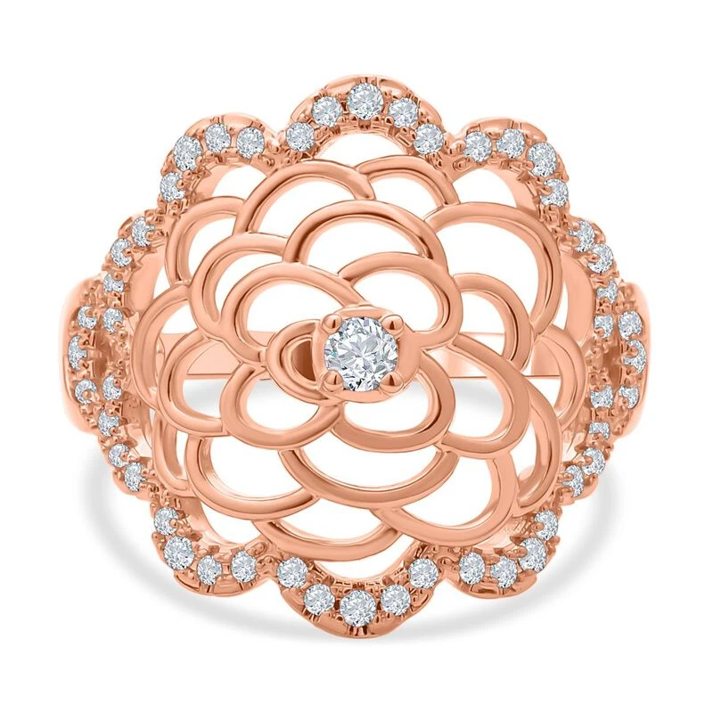 Weißer Zirkonia Ring, (Größe 21.00) Ca.0roséfarben 1.00 Ct 3 Weißer Zirkonia Ring, (Größe 21.00) Ca.0roséfarben 1.00 Ct