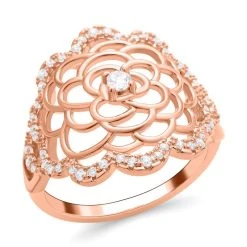 Weißer Zirkonia Ring, (Größe 21.00) Ca.0roséfarben 1.00 Ct 12 Weißer Zirkonia Ring, (Größe 21.00) Ca.0roséfarben 1.00 Ct -Schmuck Shoplc 7378528 3