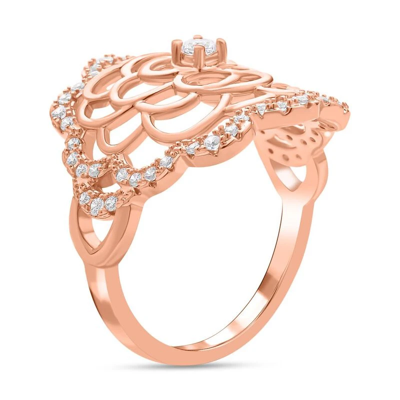 Weißer Zirkonia Ring, (Größe 21.00) Ca.0roséfarben 1.00 Ct 7 Weißer Zirkonia Ring, (Größe 21.00) Ca.0roséfarben 1.00 Ct – Bild 5