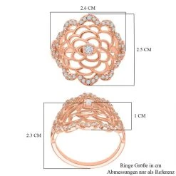 Weißer Zirkonia Ring, (Größe 21.00) Ca.0roséfarben 1.00 Ct 15 Weißer Zirkonia Ring, (Größe 21.00) Ca.0roséfarben 1.00 Ct -Schmuck Shoplc 7378528 6