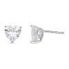 Weiße Zirkonia Herz Ohrstecker, 925 Silber Rhodiniert Ca. 5.70 Ct -Schmuck Shoplc 7378628