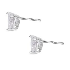 Weiße Zirkonia Herz Ohrstecker, 925 Silber Rhodiniert Ca. 5.70 Ct -Schmuck Shoplc 7378628 3