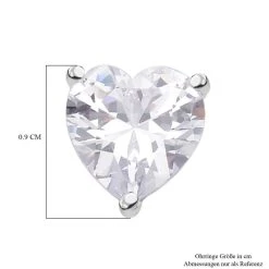 Weiße Zirkonia Herz Ohrstecker, 925 Silber Rhodiniert Ca. 5.70 Ct -Schmuck Shoplc 7378628 4