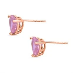 Rosa Zirkonia Herz Ohrstecker, 925 Silber Rosévergoldet Ca. 5.70 Ct -Schmuck Shoplc 7378632 3